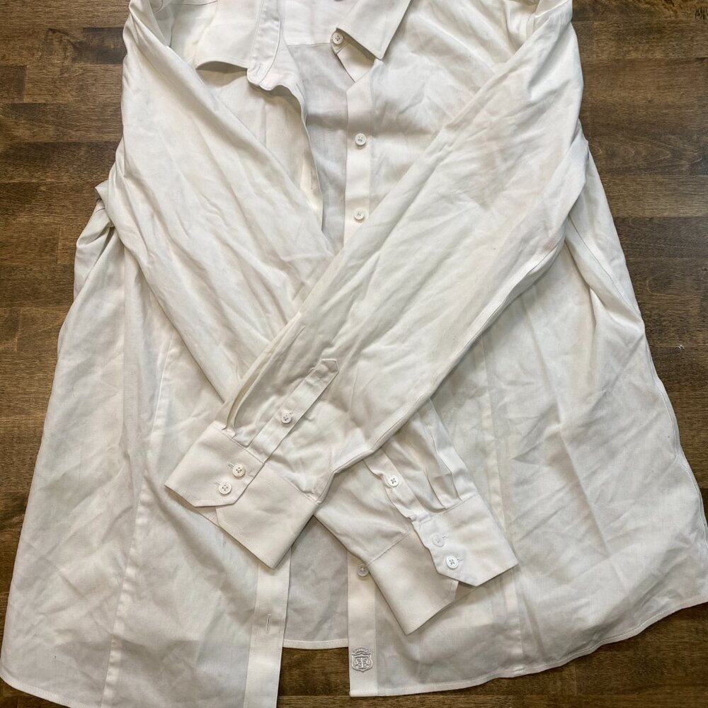 Women's Talbots Non-Iron Perfect Shirt – Size 14, Solid White, Long Sleeve